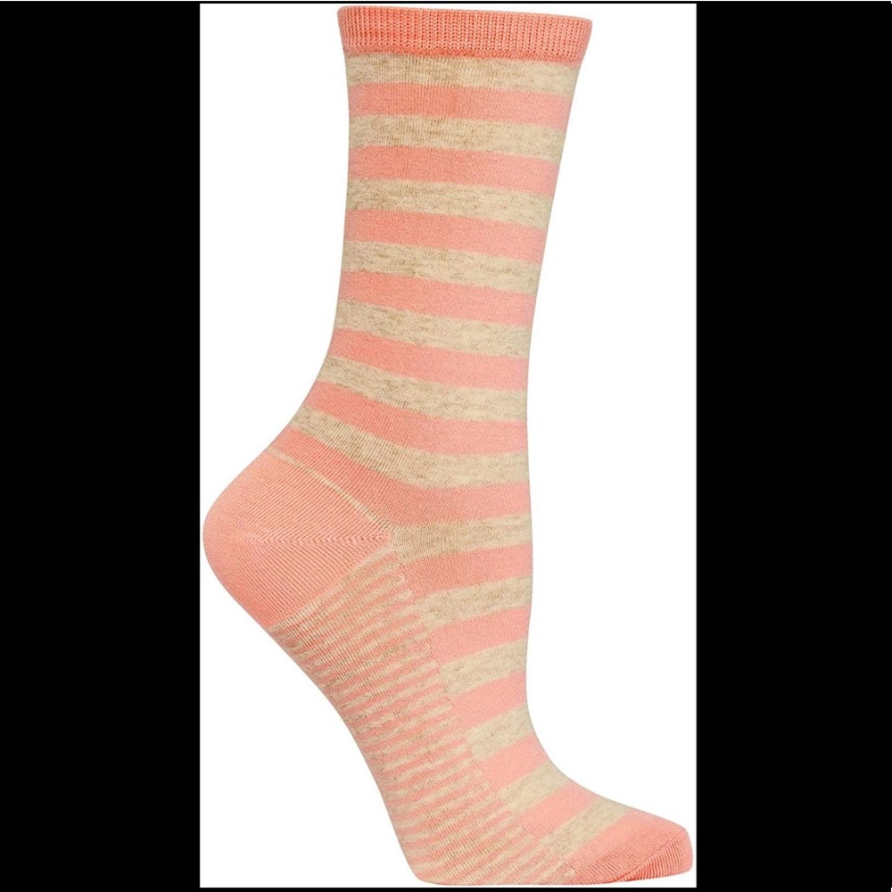 HOTSOX • Thin Stripe Crew Socks • Blush/Gray